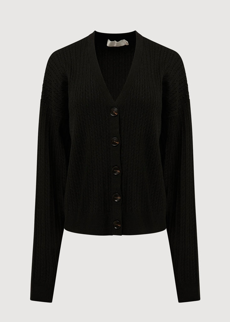 Rachel Parcell Oversized Cable-Knit Open-Front Cardigan