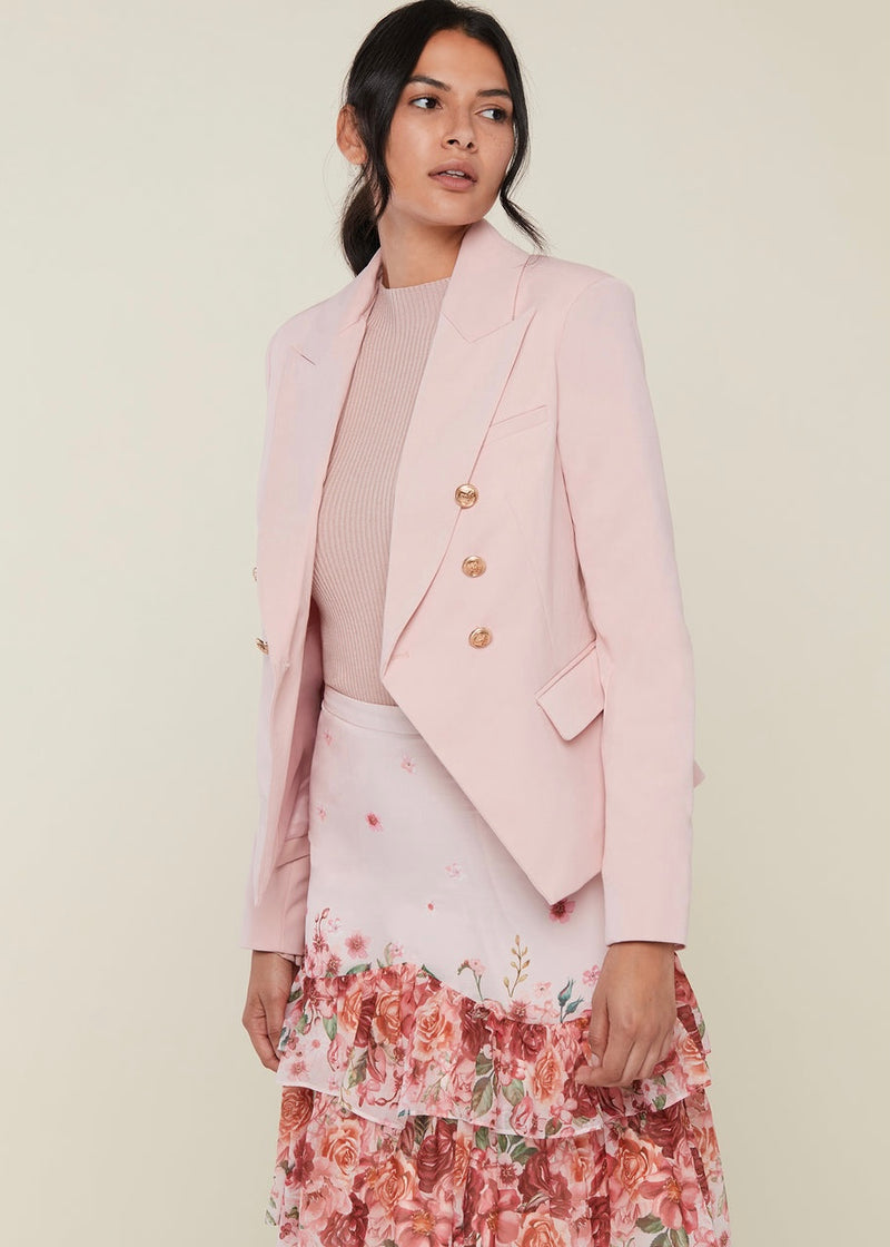 Rachel Parcell Double-Breasted Twill Blazer