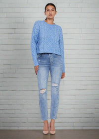 Rachel Parcell Cable-Knit Cropped Sweater