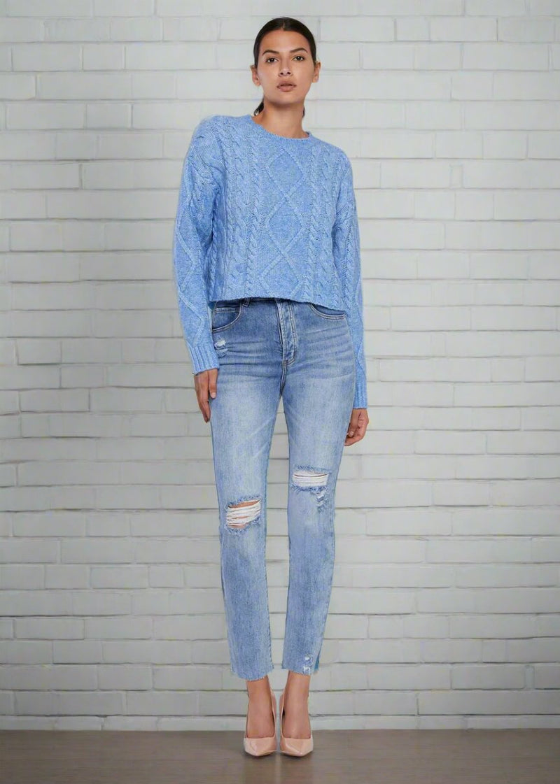 Rachel Parcell Cable-Knit Cropped Sweater