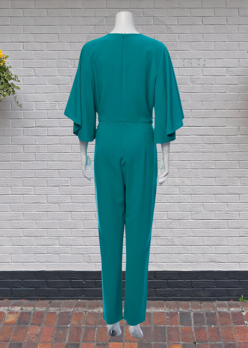 Black Halo Scoop Neck Jewel Green Jumpsuit