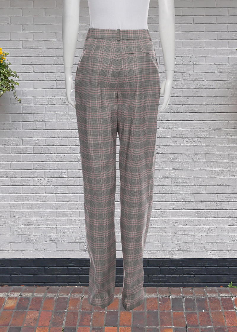 Marcell Von Berlin Black/Pink Plaid Trousers