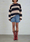 Rumored Navy/Beige Striped 'Rugby' Sweater