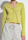 Holzeiler 'Tres' Knit Green Cotton-Linen Blend Cropped Cardigan