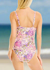 Nicole Miller Mod Paisley Bandeau Lacing Swimsuit