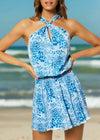 Ramy Brook Blue Halter 'Ember' Silk Dress