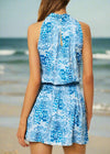 Ramy Brook Blue Halter 'Ember' Silk Dress