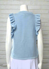 Eleven Six 'Viola' Sleeveless Ruffle Blue Knit Sleeveless Sweater