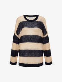 Rumored Navy/Beige Striped 'Rugby' Sweater