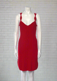 Paola Bernardi Sleeveless Red Mini Sweater Dress