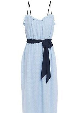 Joie 'Talei' French Chambray Eyelet Belted Midi Dress