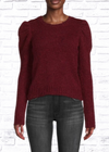 Derek Lam 'Merlot' Alpaca/Wool-Blend Chunky Sweater w/ Puffed Sleeves