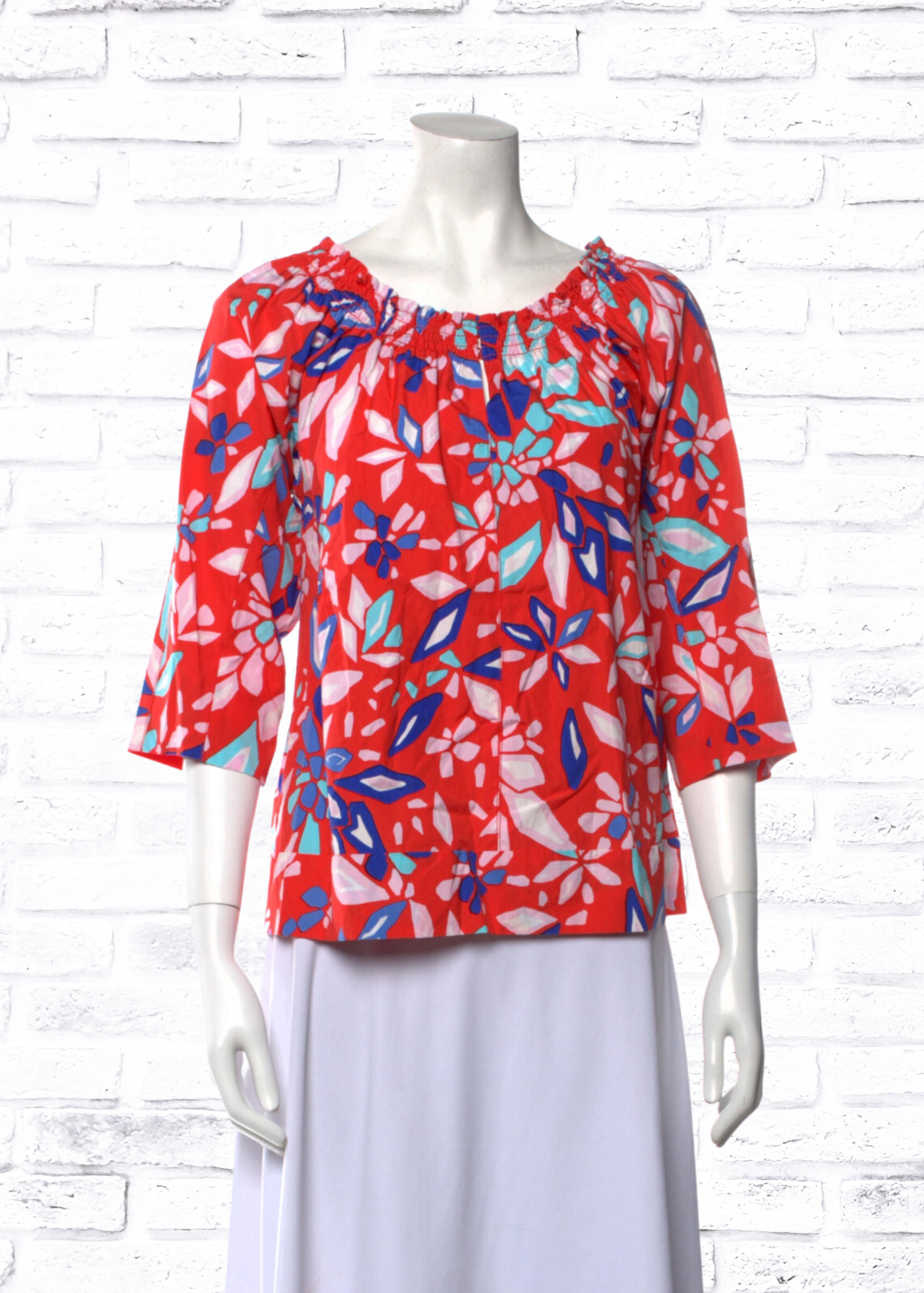 Diane von Furstenberg Red Floral Off the Shoulder 'Jennette