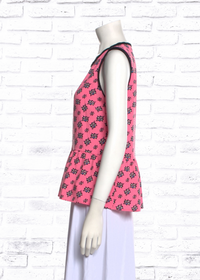 Sandro Paris Pink Printed Peplum Top