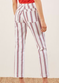 Reformation 'Grenada' Striped Cropped Denim