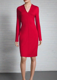 Escada 'Dzanna' Lacquer  Long-Sleeve Sheath Dress