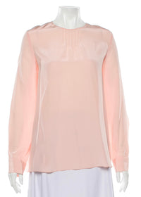 Carolina Herrera Shell Pink Silk Blouse