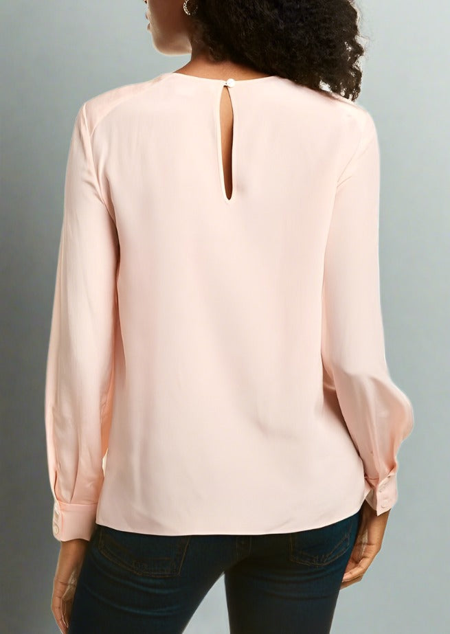 Carolina Herrera Shell Pink Silk Blouse