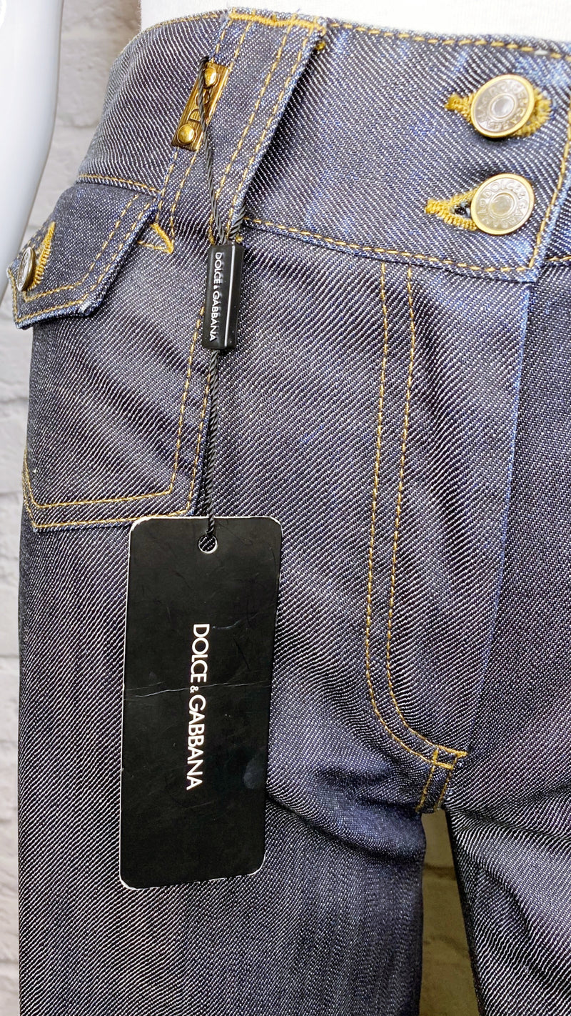 Dolce & Gabbana High-Rise Super Wide-Leg Indigo Denim