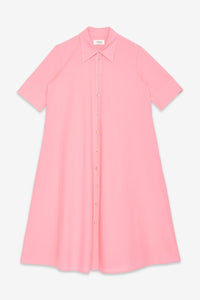 ottod'Ame Pink Poplin Midi Chemisier Shirt Dress