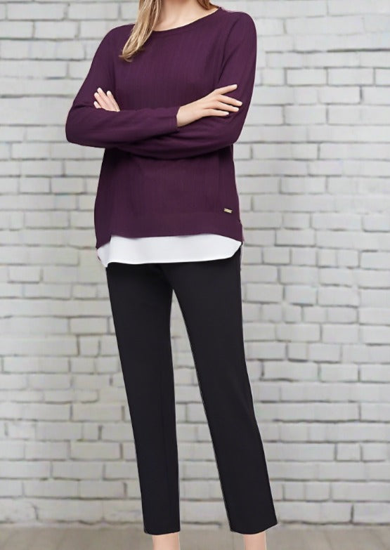 Neck – Klein Double Audrey Sweater Simply Calvin Layer Scoop