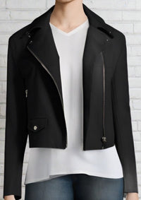 Helmut Lang Black Cotton Moto-Biker Jacket