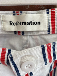 Reformation 'Grenada' Striped Cropped Denim