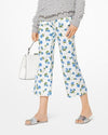 Michael Kors Collection Scattered Rose-Print Duchess Satin Crop Pants