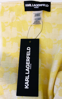 Karl Lagerfeld Yellow Woven Embroidered Scarf